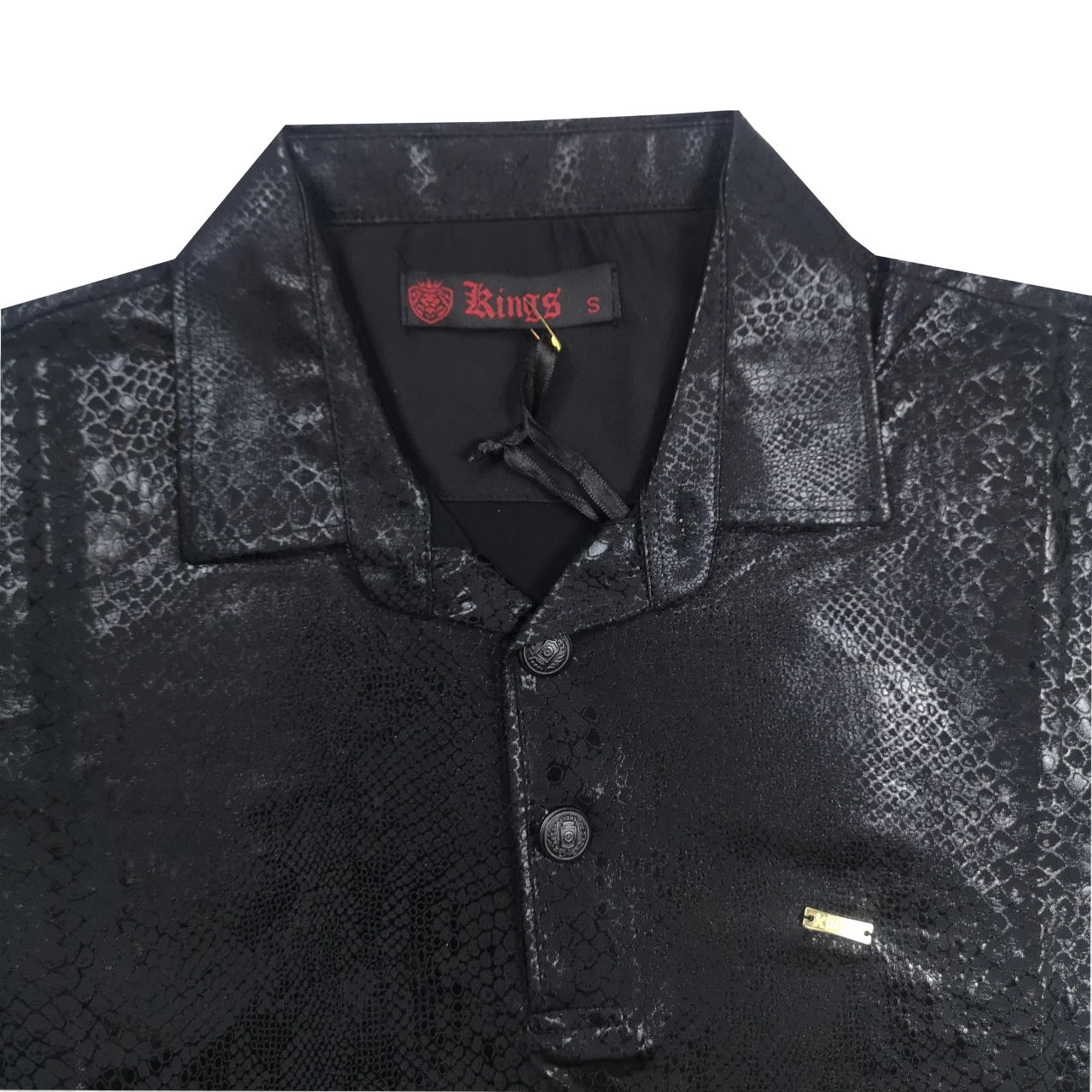 Kingz Snake Leather Black SS Golf Shirt