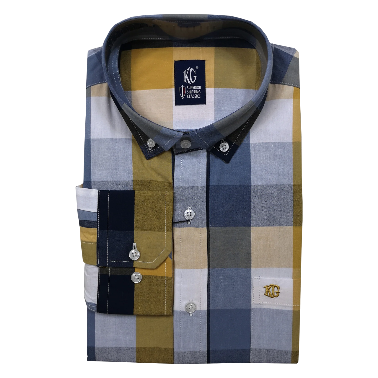 KG Blue Mustard Check Shirt