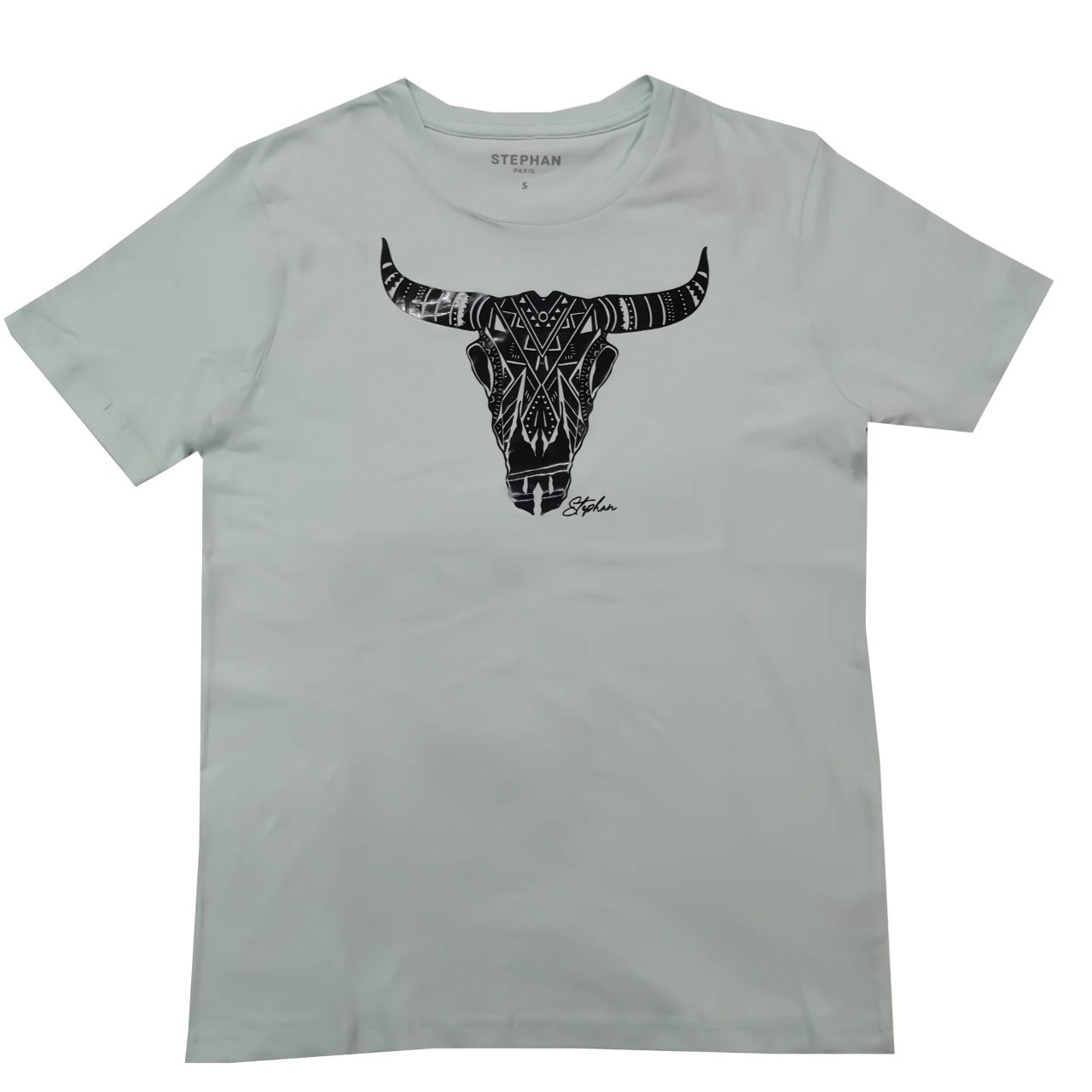 Stephan Kings Nkuni Horn Zulu Blue Wax Mint T shirt