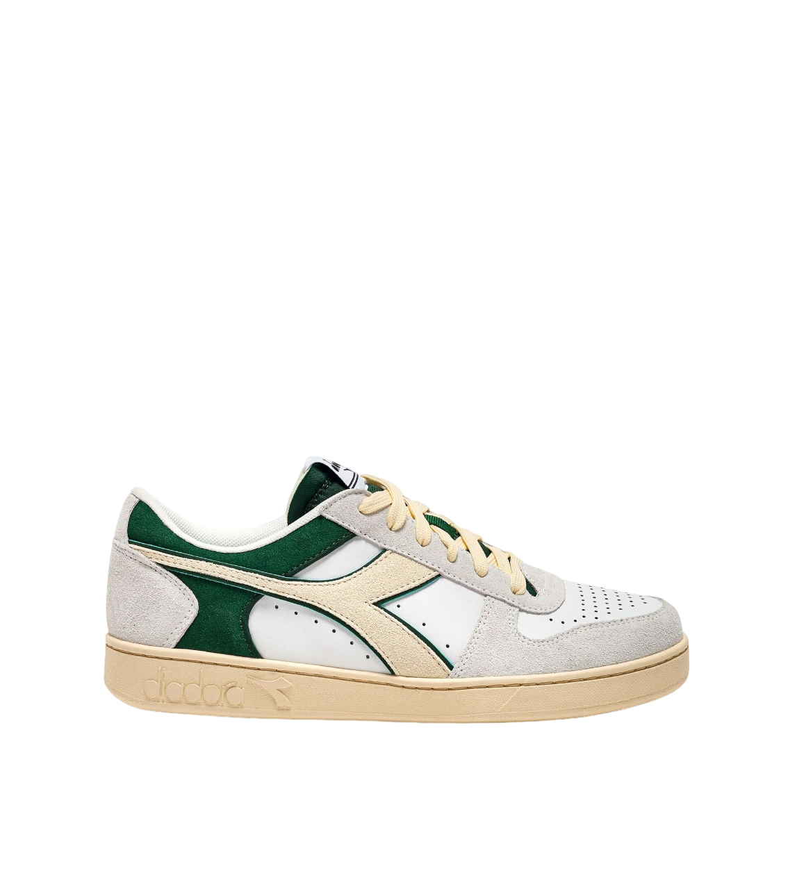 DIADORA Leather Green White Magic Basket Lo Sneaker