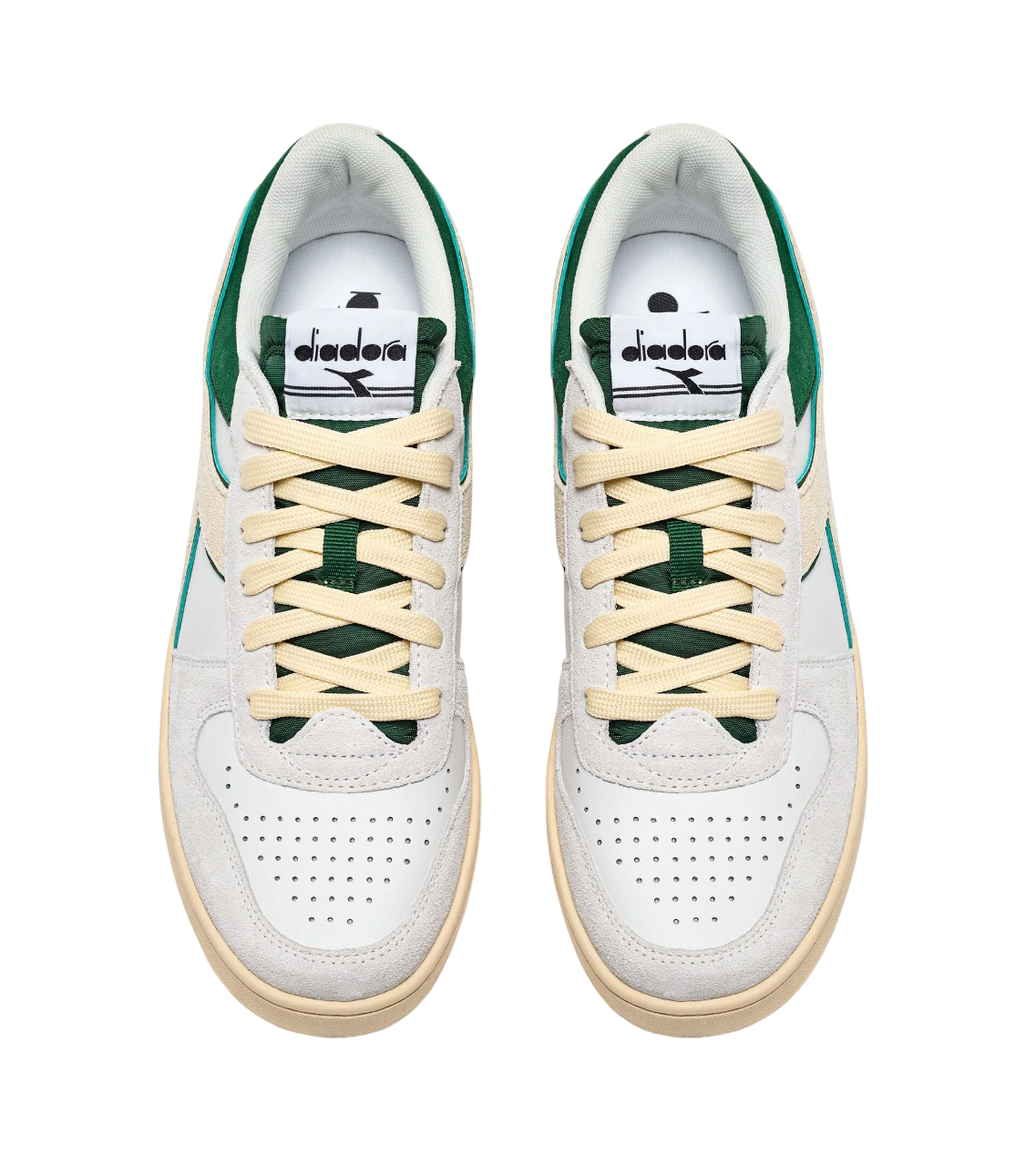 DIADORA Leather Green White Magic Basket Lo Sneaker