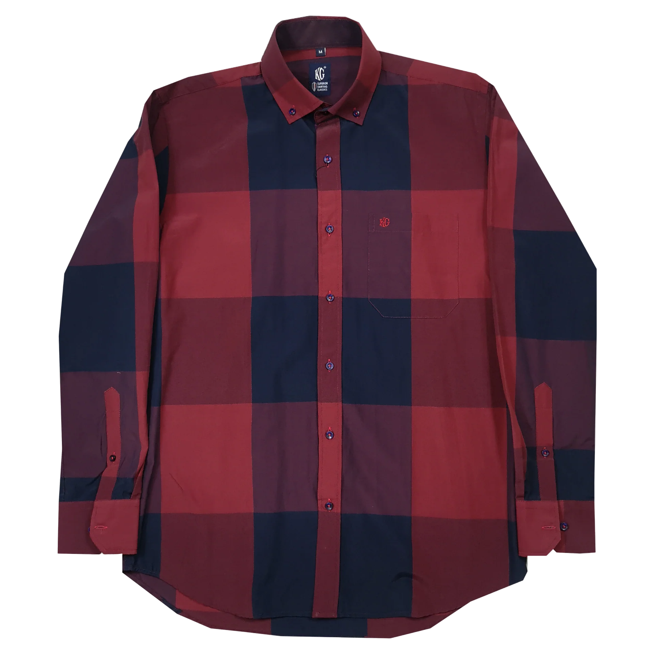 KG Burgundy  Slim Fit Check Shirt