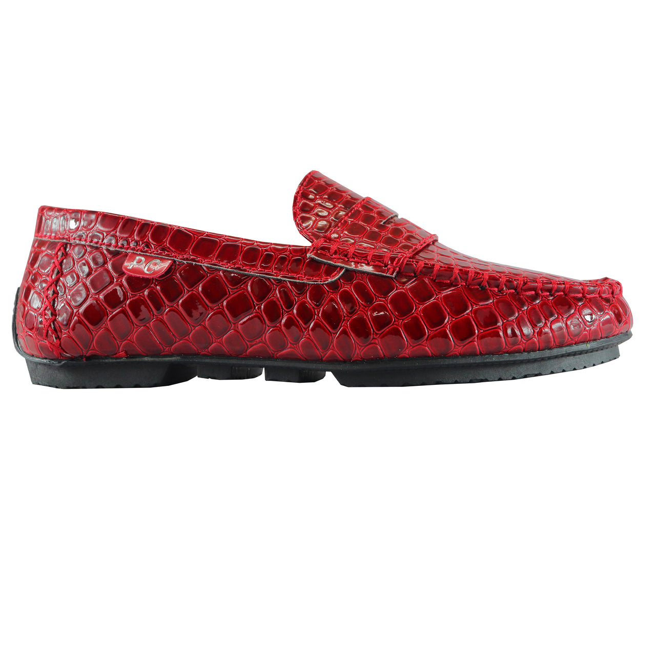 P.CROUCH & CO CARVELLA RED SNAKE MOCCASIN