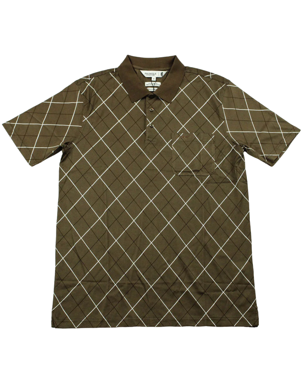 Pringle  Stone Brown  Diamond Argyle Double Mecerized  Golfer