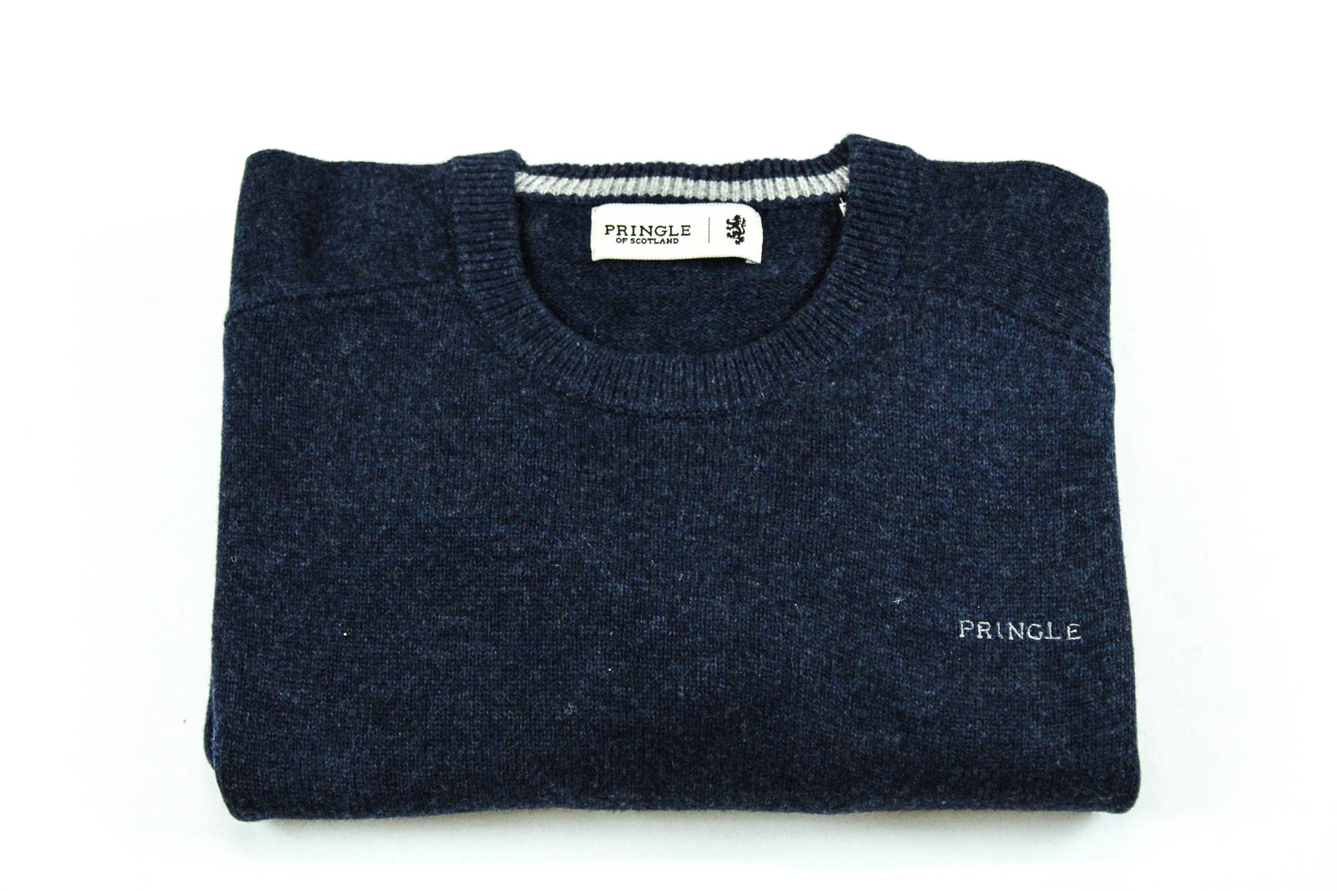 Pringle Navy Melange Rounded Neck Jersey - BOSSINI SA