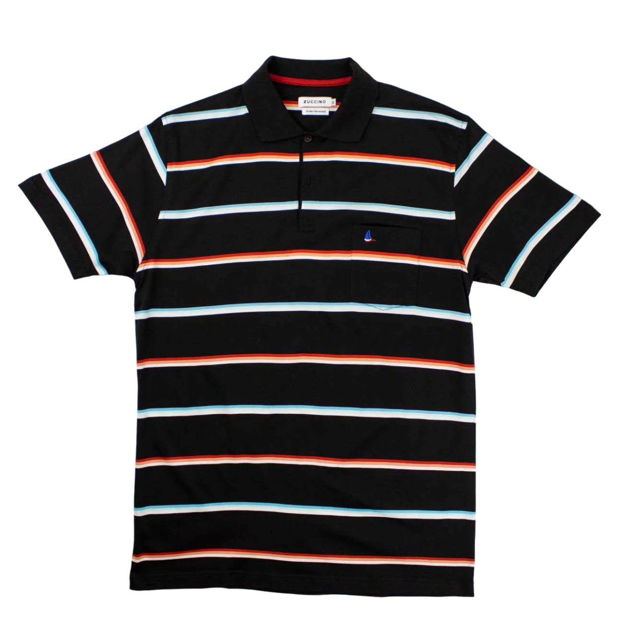 Zuccino Double Mercerized Black SS Stripe Golfer