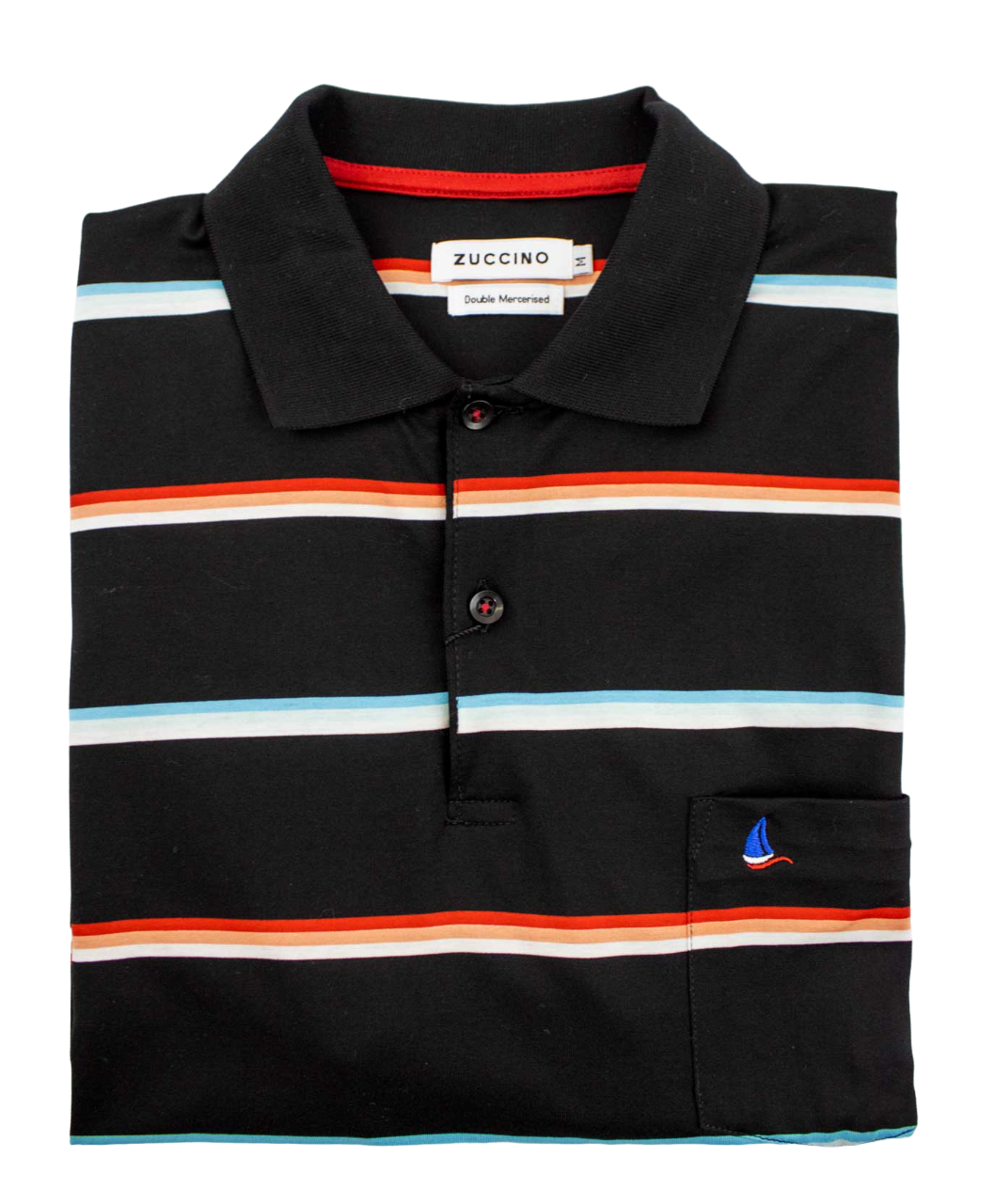 Zuccino Double Mercerized Black SS Stripe Golfer