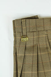 Navada Light Brown 2 Pleat check Trouser - BOSSINI SA