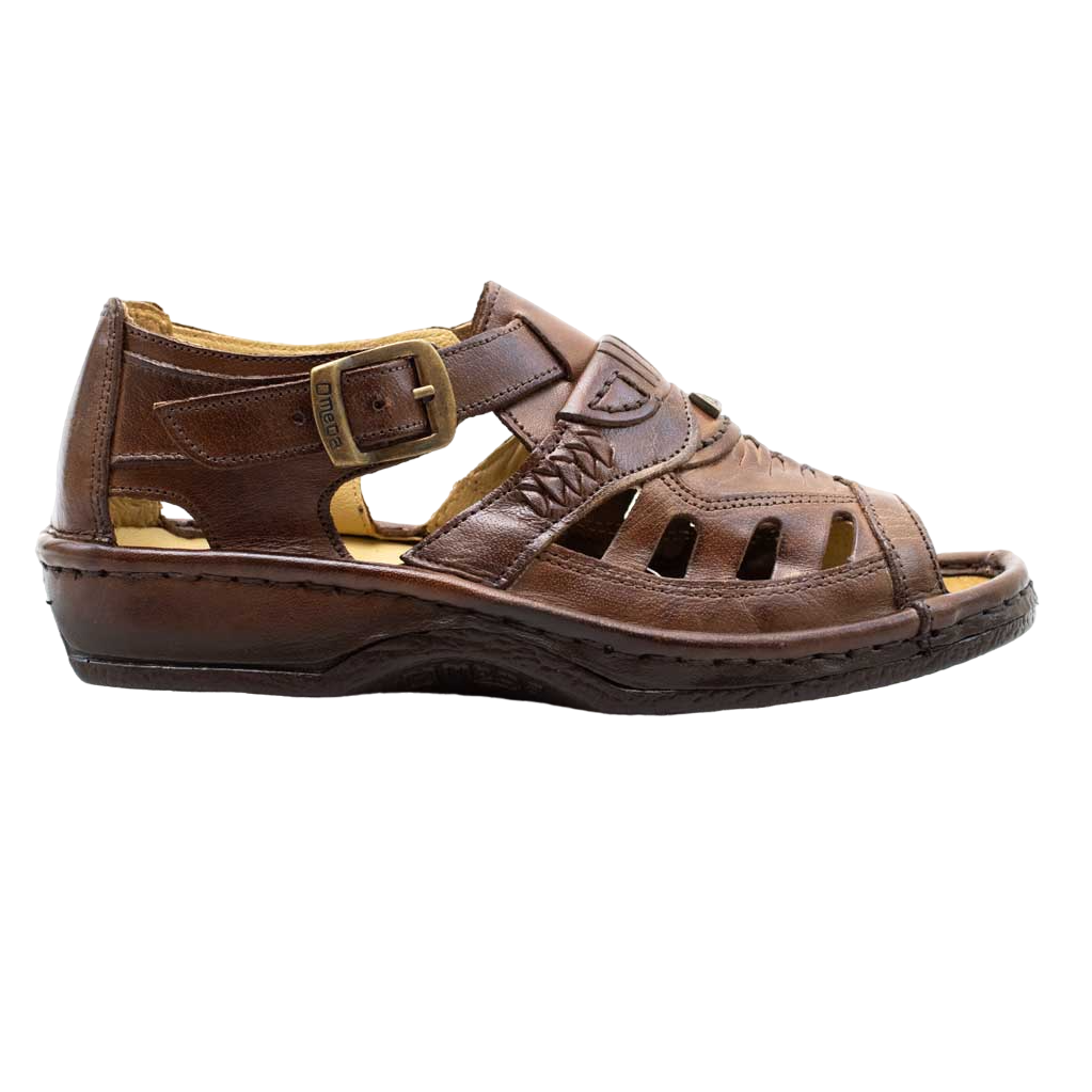 Omega Leather Earth Brown Sandal