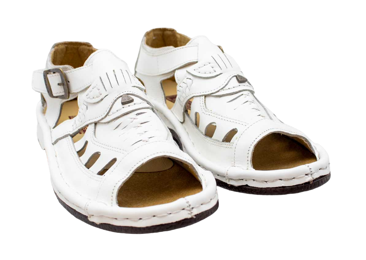 Omega Leather Soft White Java Sandal