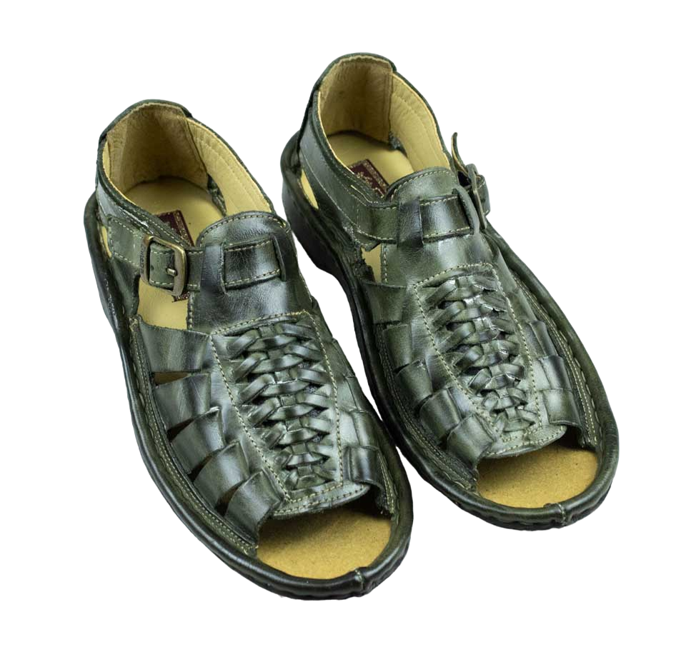 Omega Leather Youths Kgosi  Olive sandal