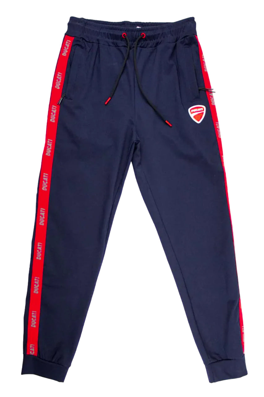 Ducati Navy Trackpants Red Stripe