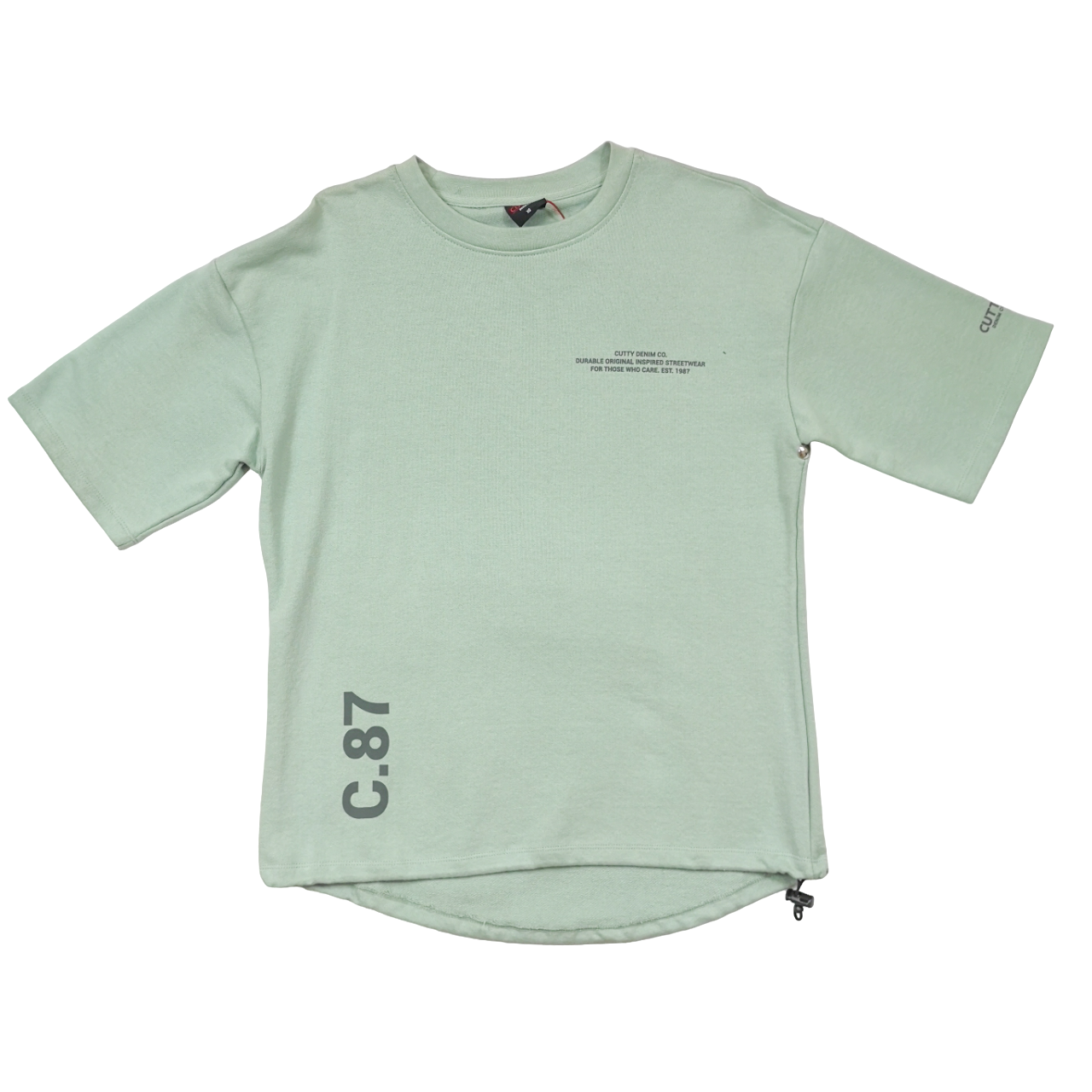 Cutty Slate Green Oversize Crew T shirt