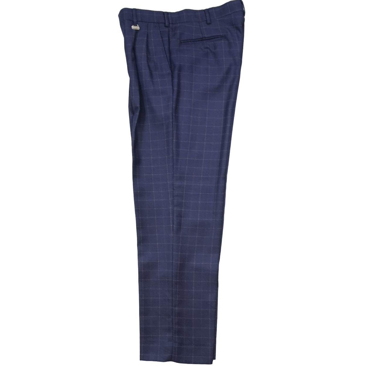 Navada Navy 2 Pleat Check Trouser