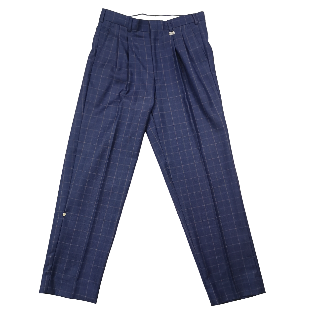 Navada Navy 2 Pleat Check Trouser