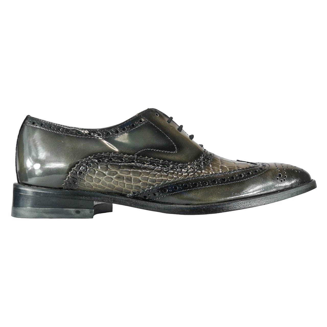 Johnston & Murphy Grey Brogue Croc