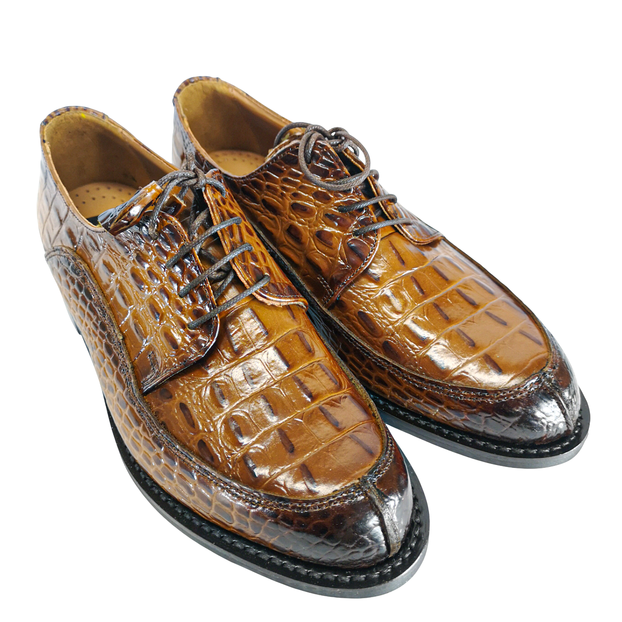 Bishop Leather Croc Tan Brown Shoe