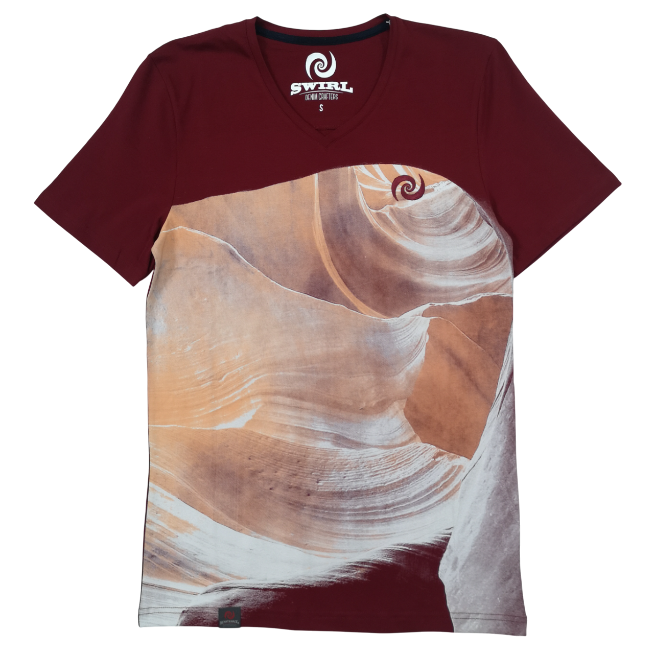 Swirl Boulders Burgundy T-Shirt