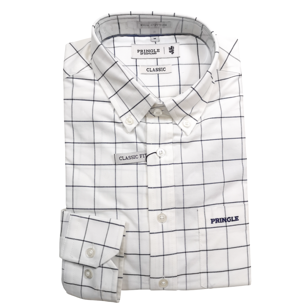 Pringle LS White Check Classic Regular Shirt