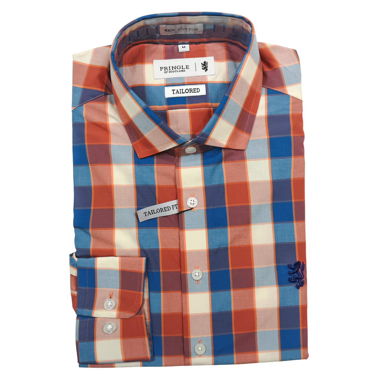 Pringle Rust Check LS Tailored Shirt