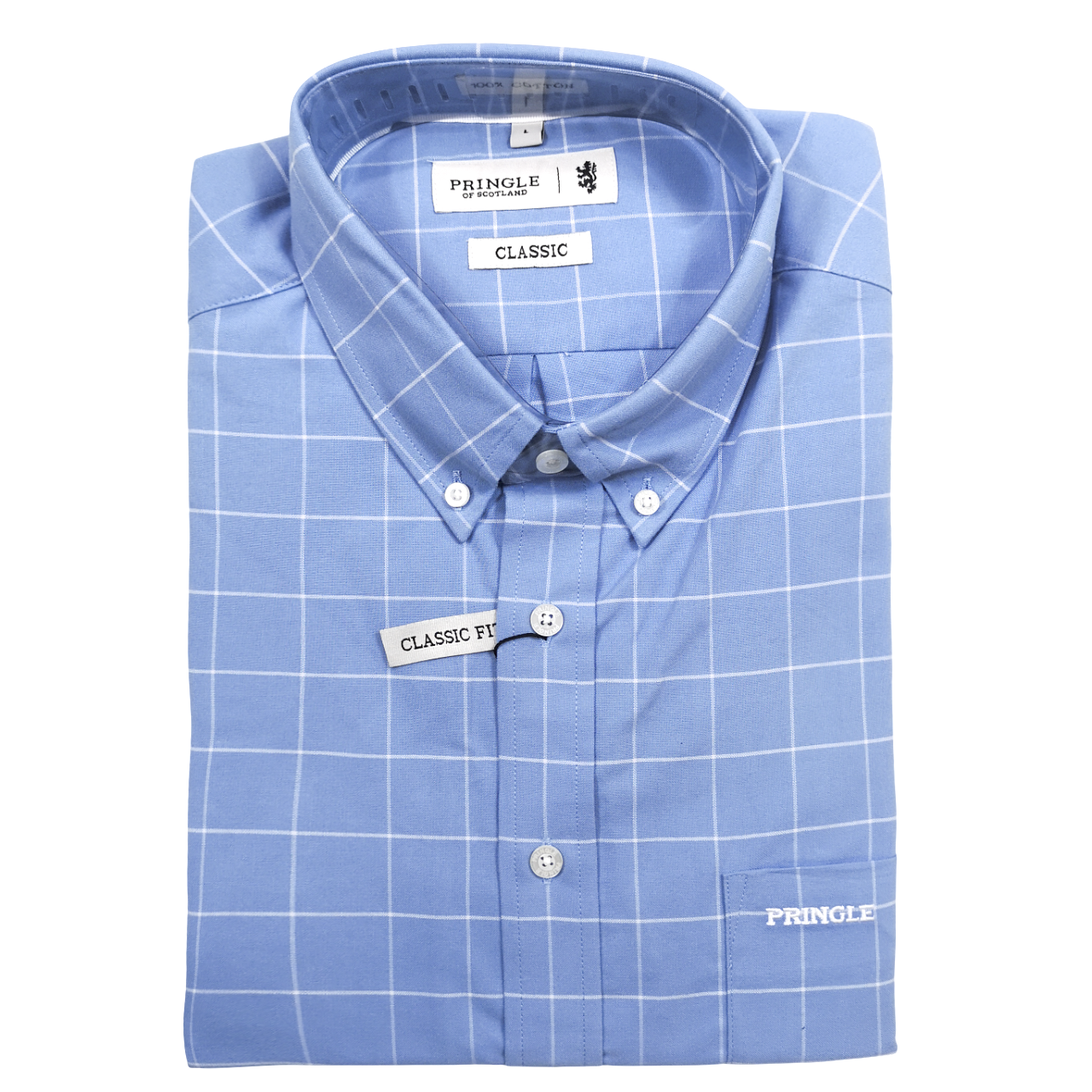 Pringle Oxford Blue SS Classic Regular Fit Shirt