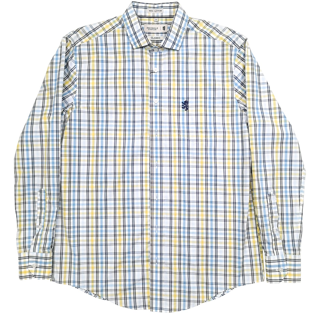 Pringle LS Check Yellow Classic Reg Fit Shirt