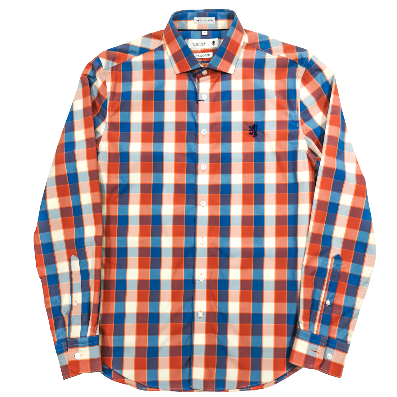 Pringle Rust Check LS Tailored Shirt