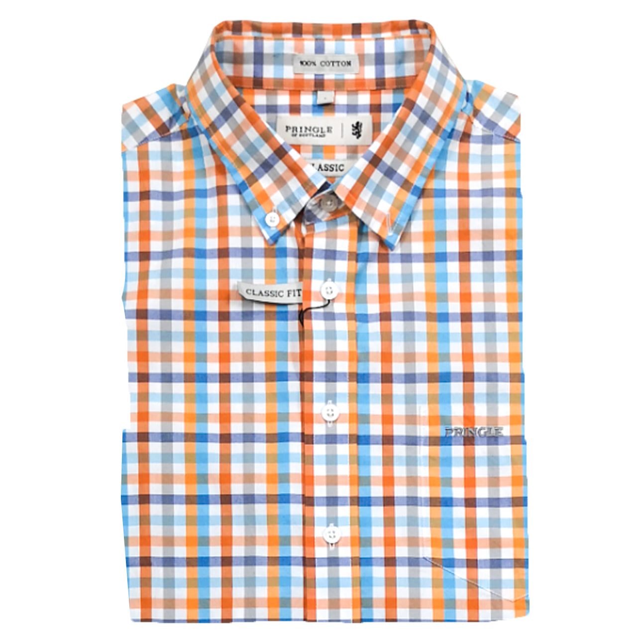 Pringle SS Check Orange Hutton Shirt