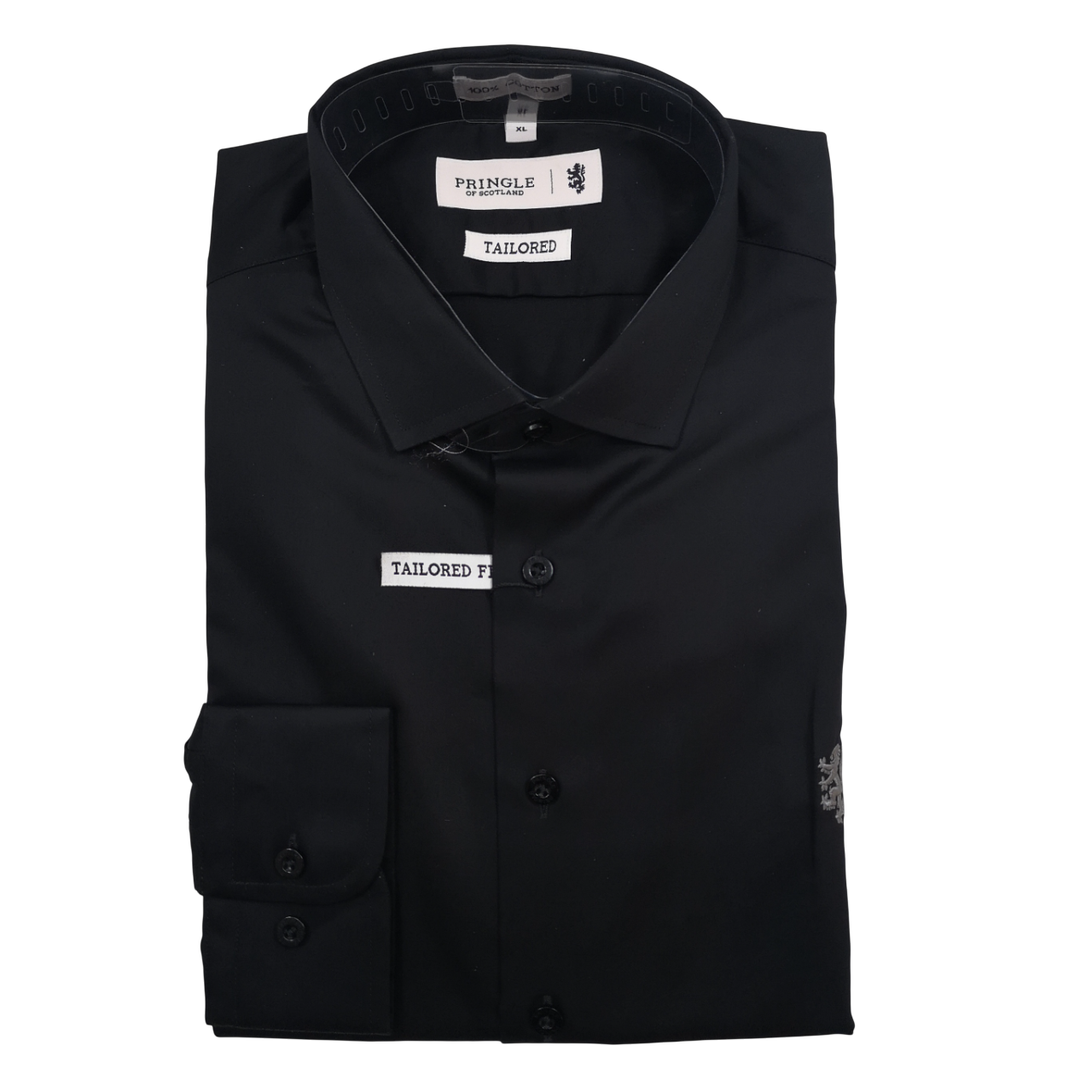 Pringle LS  Black Tailored Slim Fit Shirt