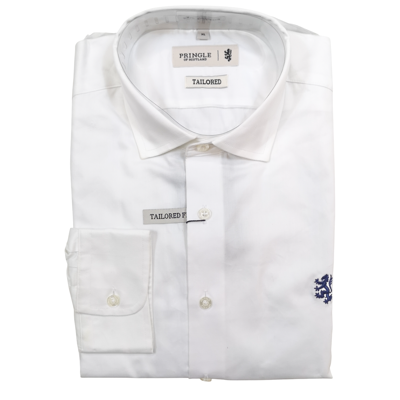 PRINGLE White LS Tailored Slim Fit Shirt