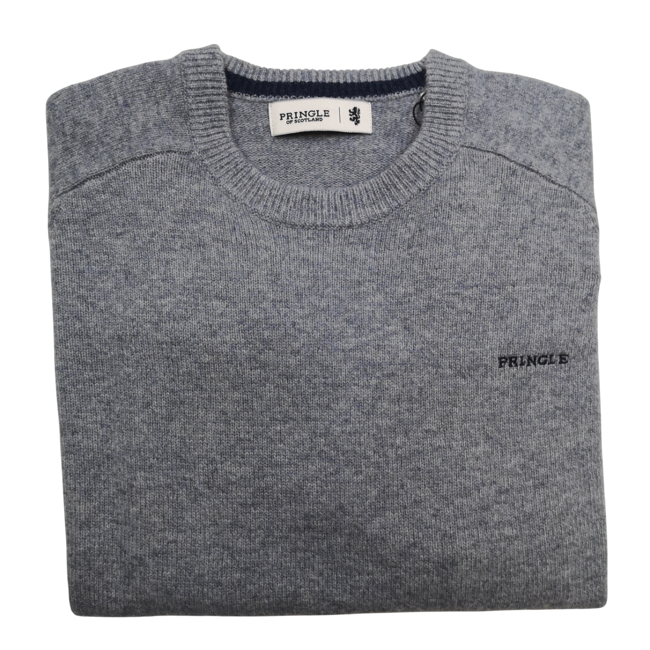 Pringle Grey Melange Lambswool Knitwear