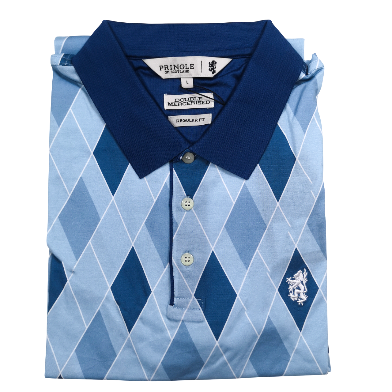 Pringle Teal Argyle Double Mercerized Golfer