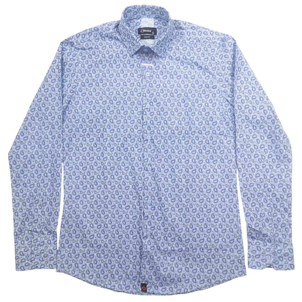 Lorenzini LS Sky Paisley Blue Shirt