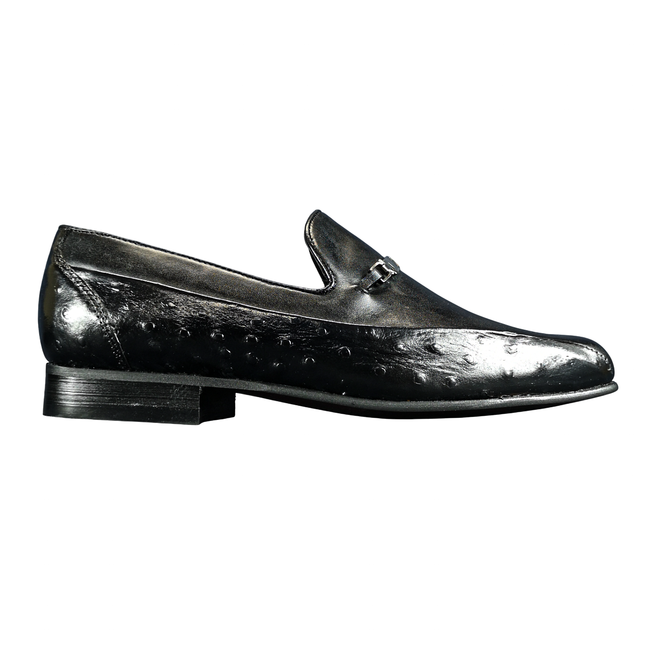 John Drake Plain Vamp Ostrich Saddle Trim Shoe