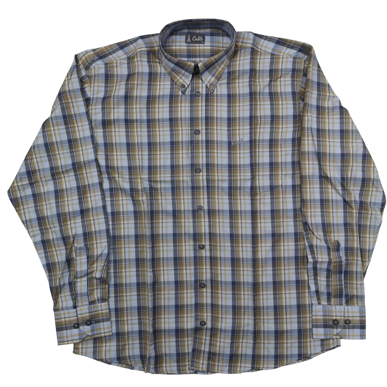 Aero Cable LS Sky Blue Khaki Check Shirt