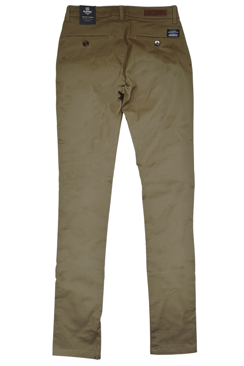 K7 Khaki Skinny Classic Velvet Mens Chino