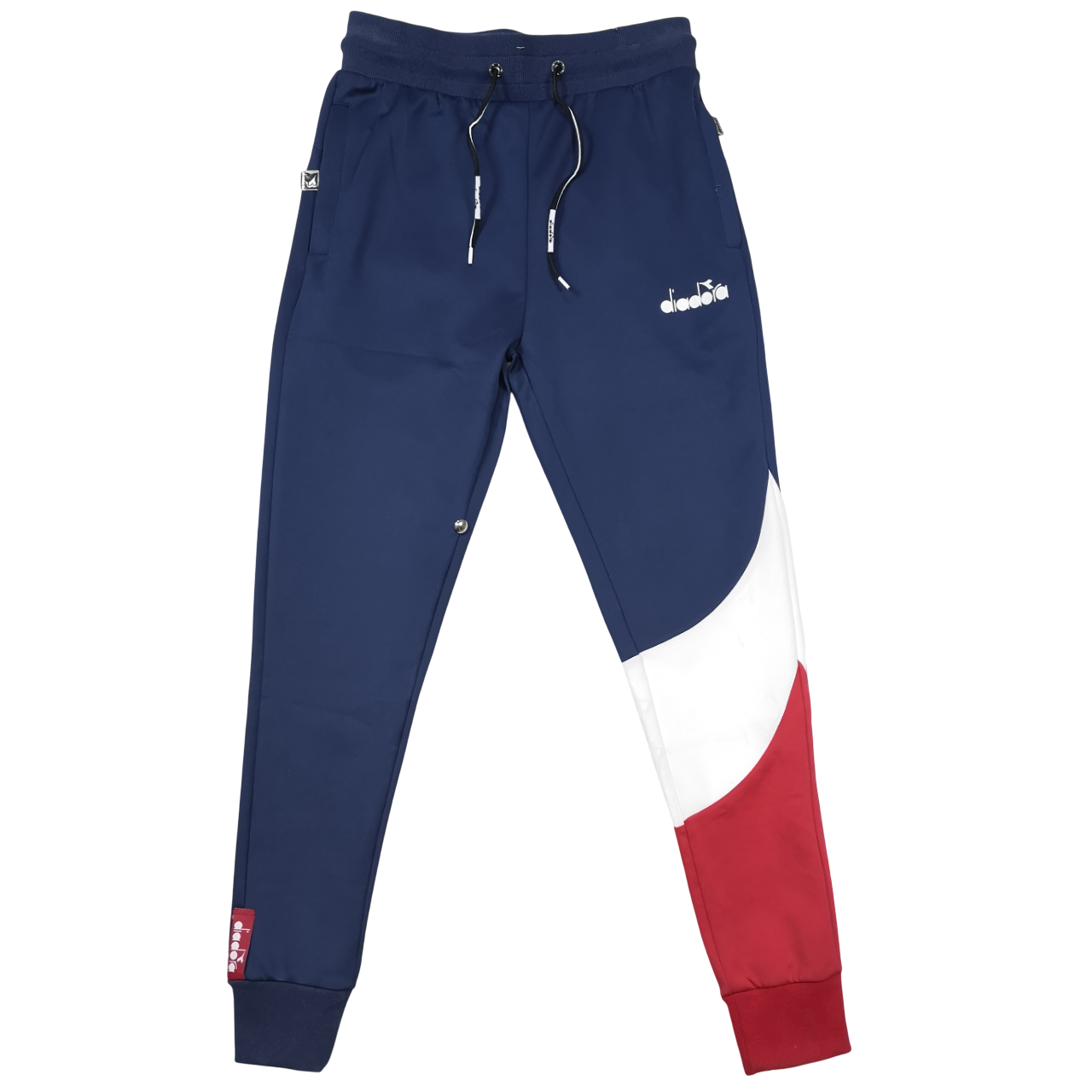 Diadora Slim Track Pants Navy & Red