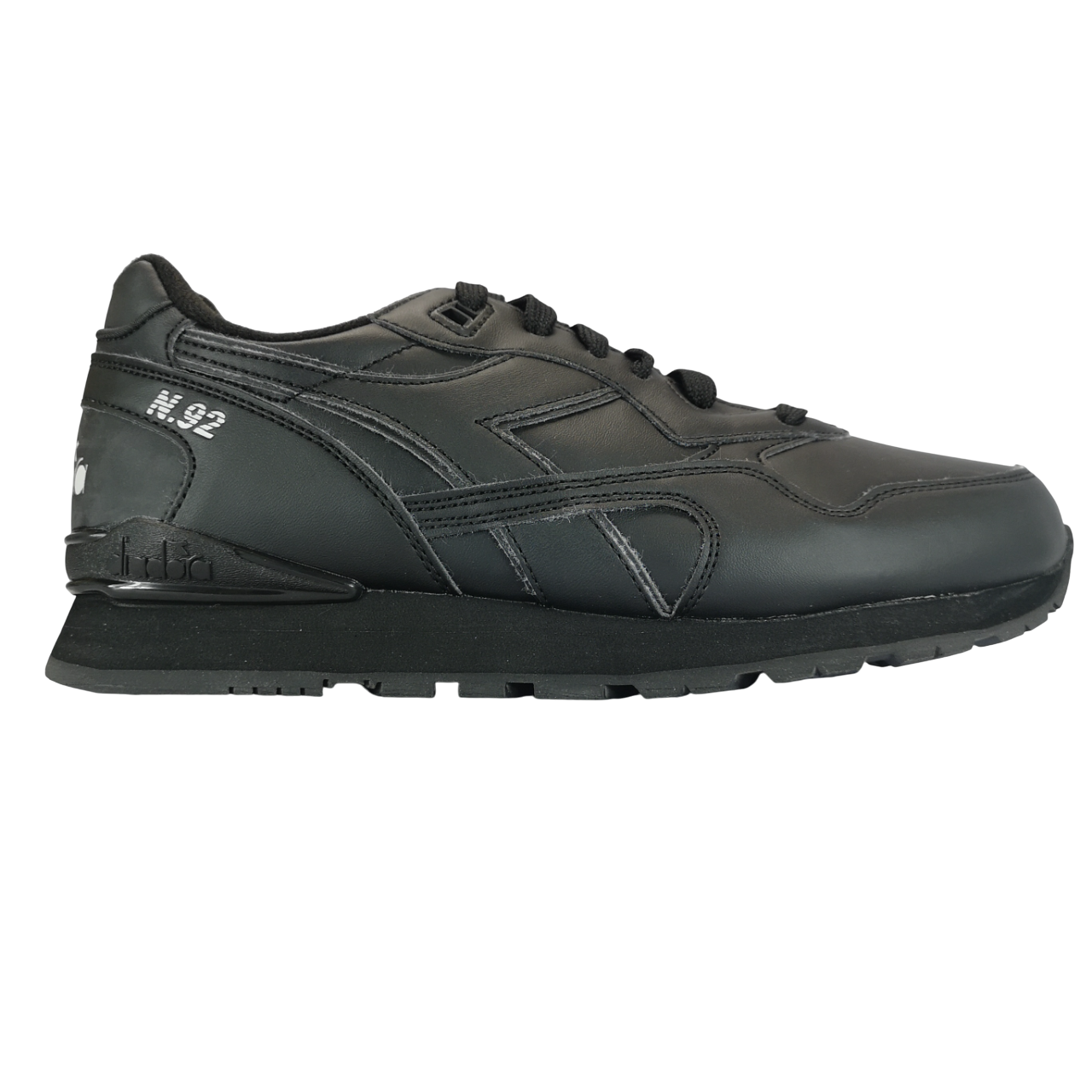 Diadora N92 Black Leather Trainer Sneaker