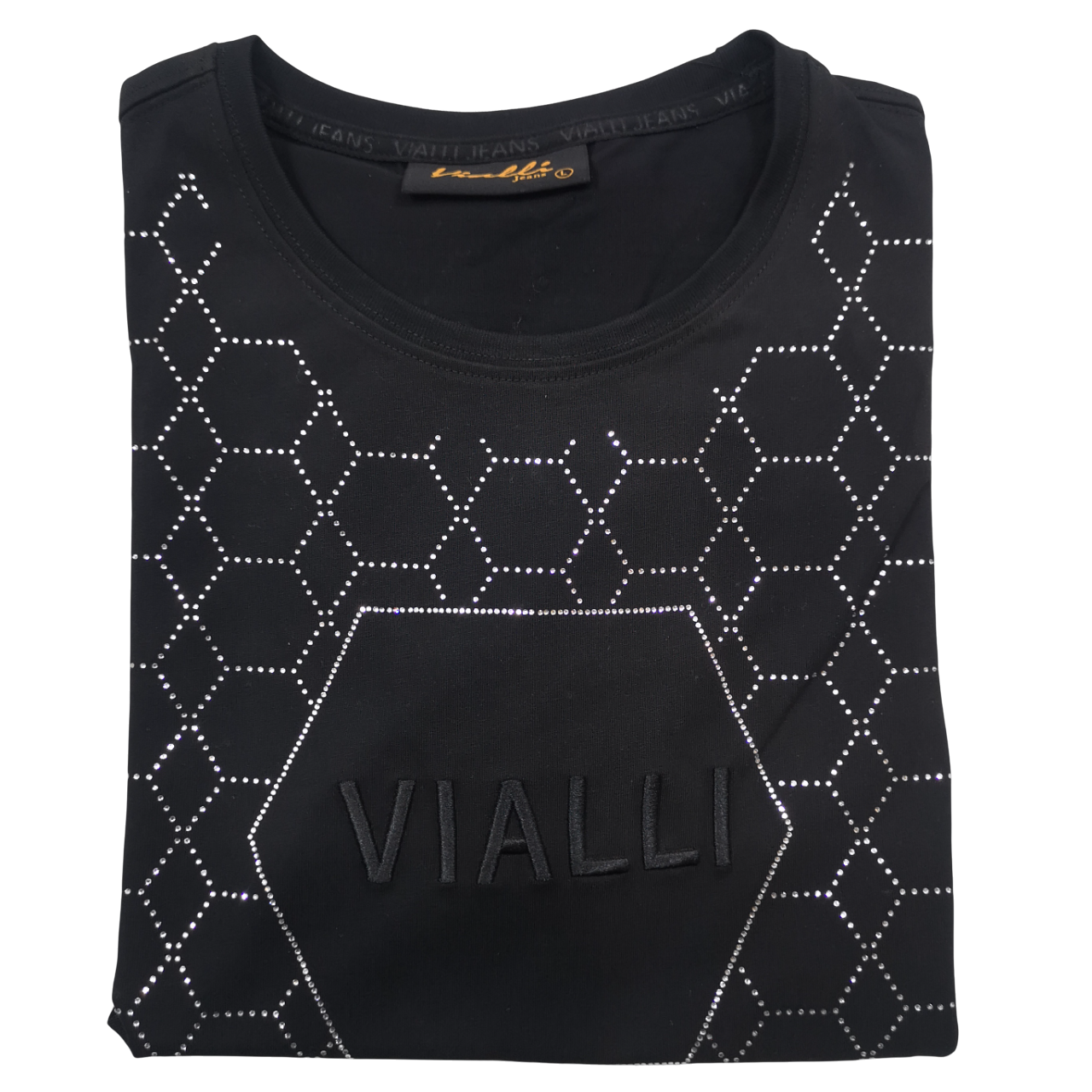 Vialli Escada Black Silver Italian T Shirt