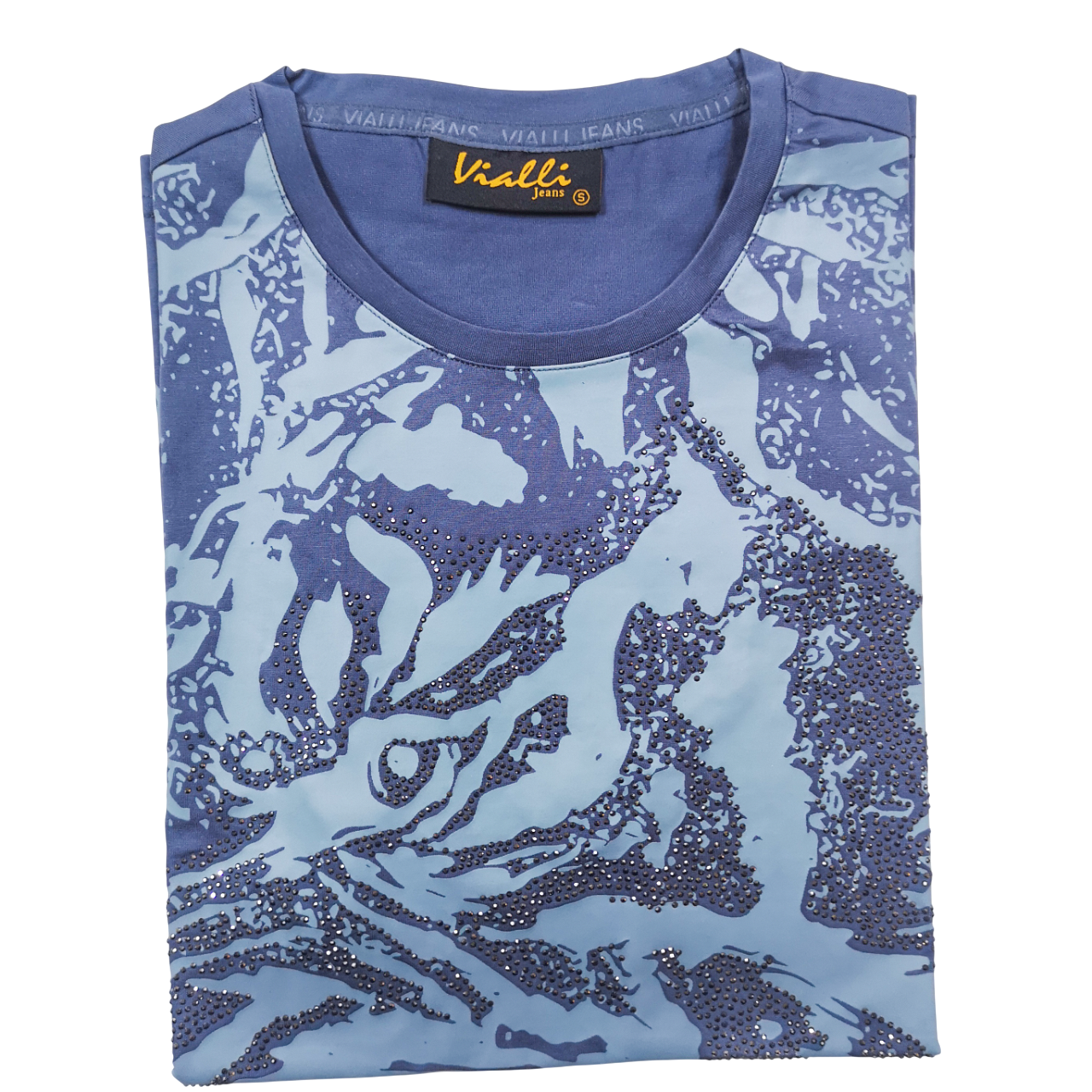 Vialli Arino Tiger Blue T Shirt