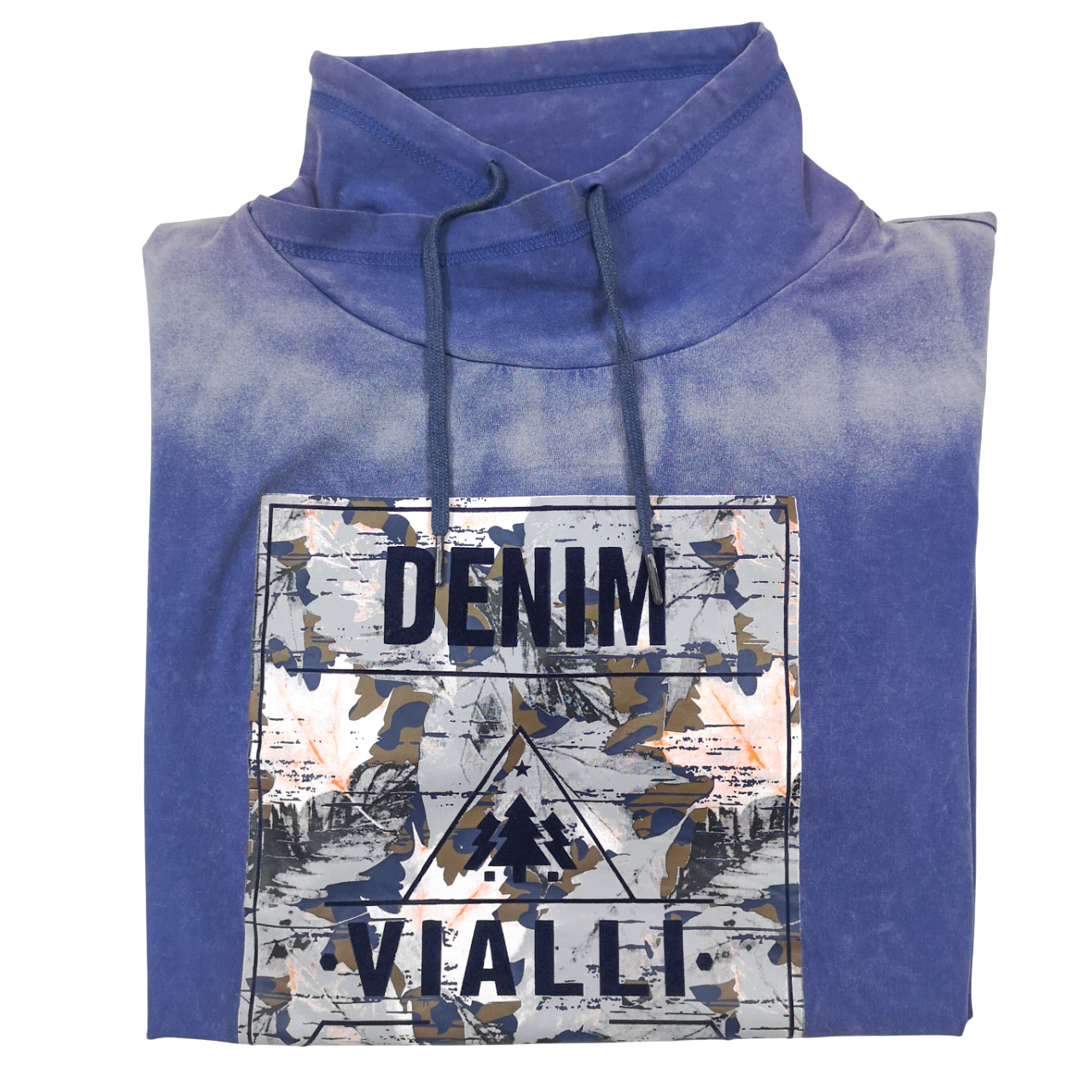 Vialli Denim Blue Snood T-shirt