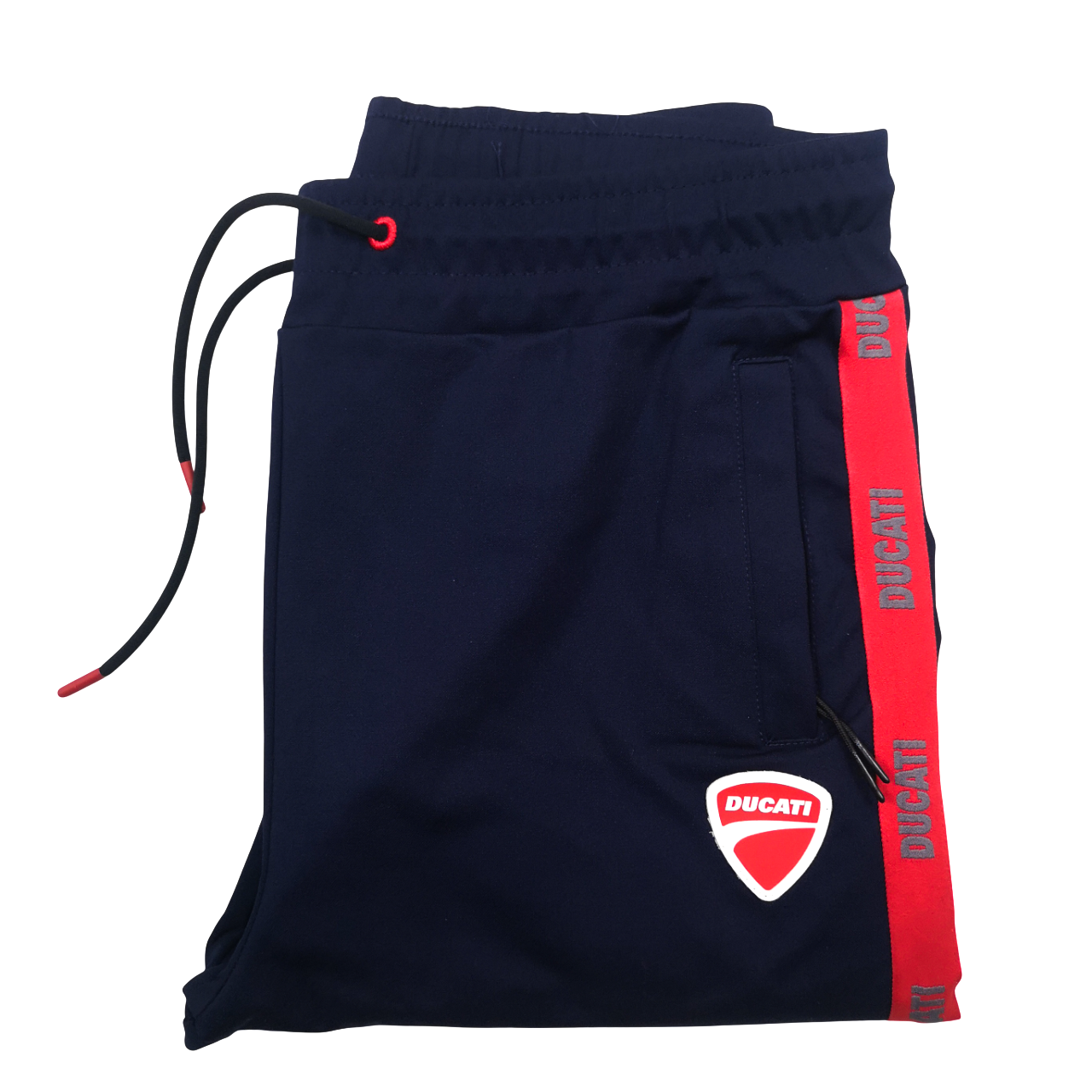 Ducati Navy Trackpants Red Stripe