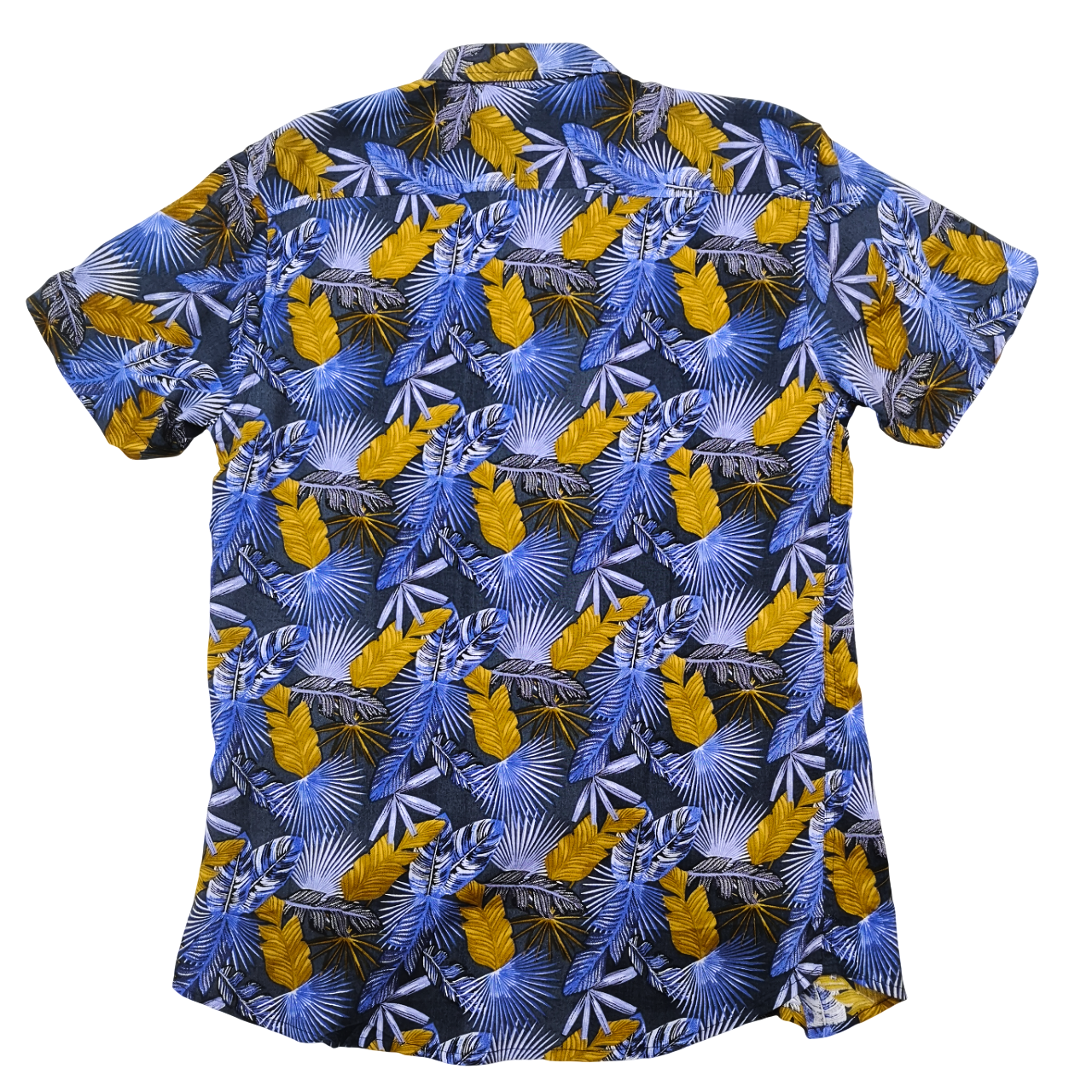 K7 SS Blue Floral Beach Tree Shirt