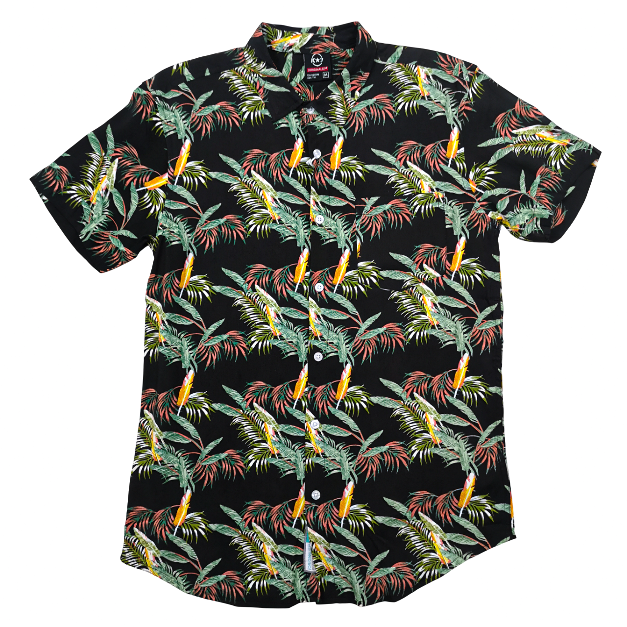 K7 SS Black Floral Beach Line Shirts