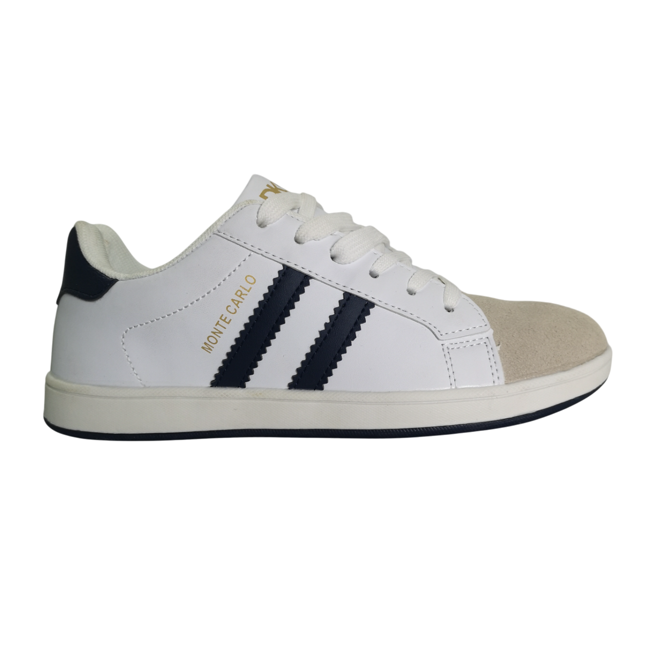 DKS Leather White Navy Sneakers