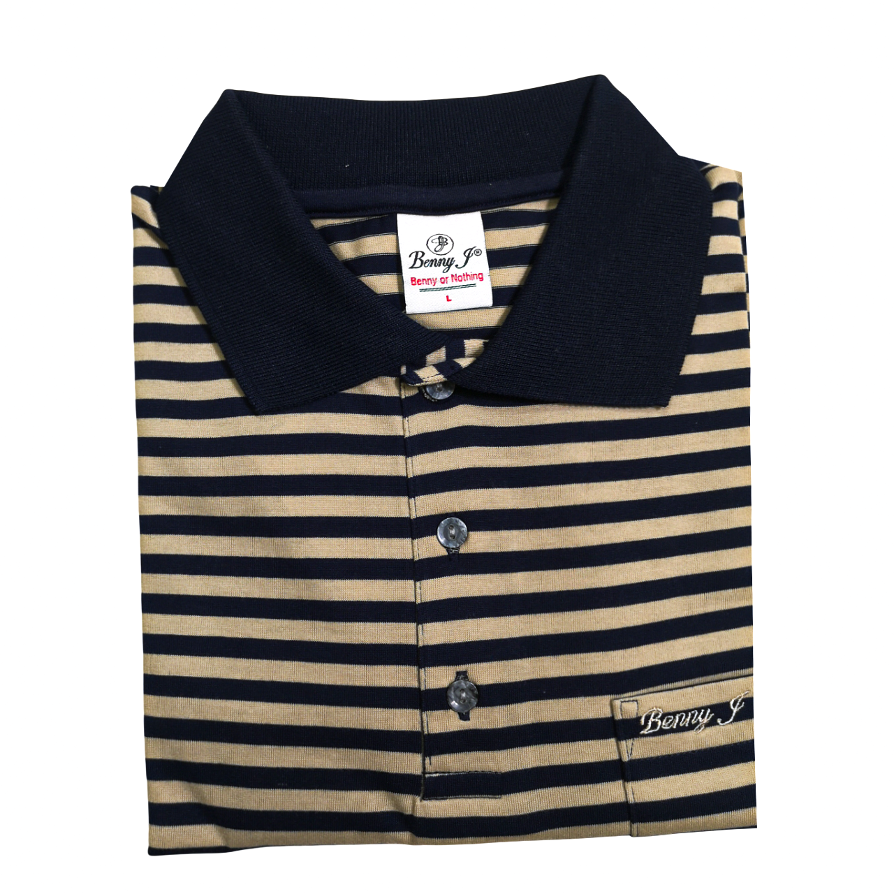 Benny J Navy Stripe SS Golfer