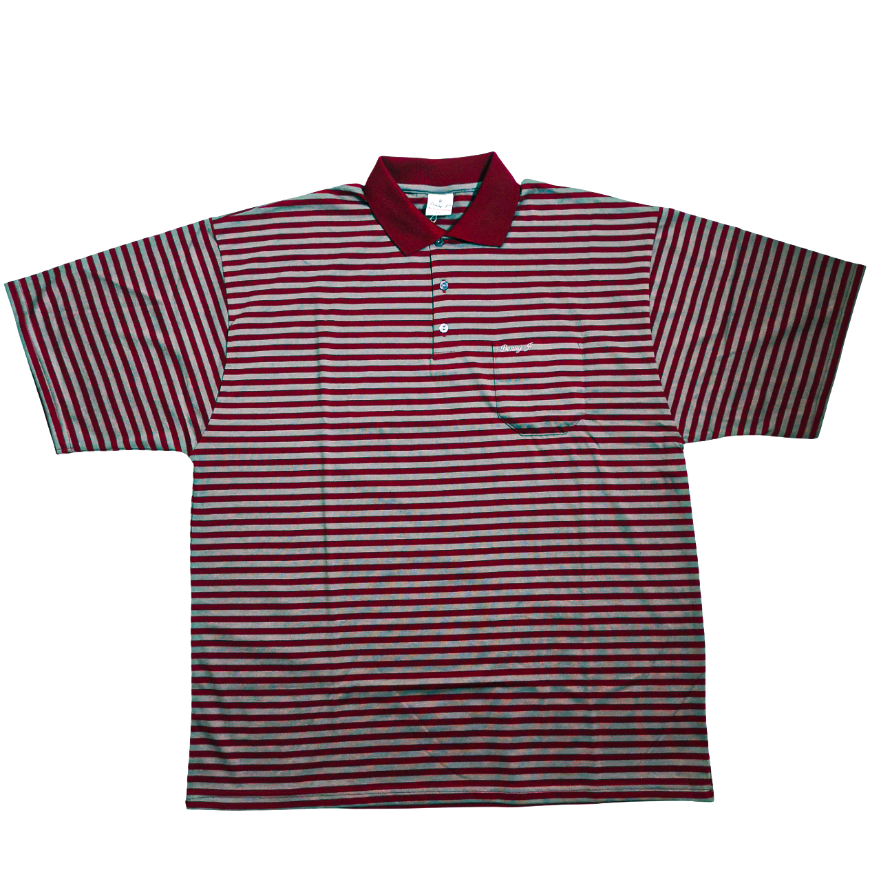 Benny J Red/grey Stripe SS Golfer