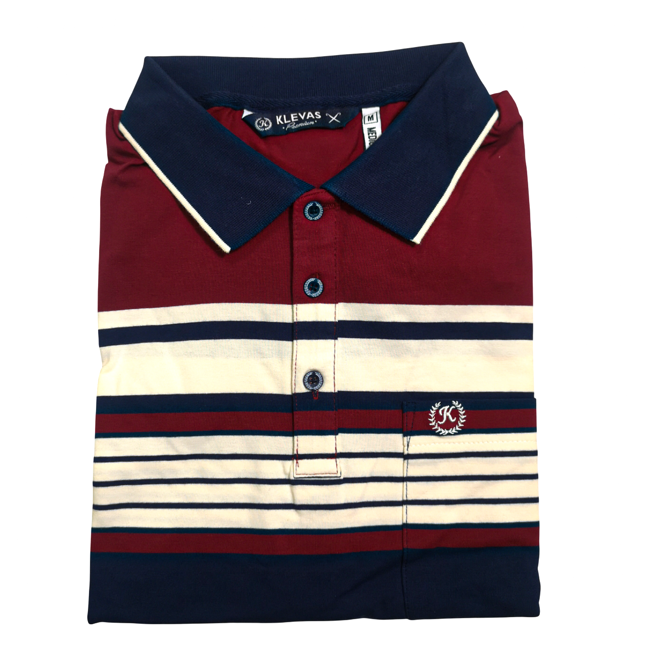 K7 KLEVAS Navy/Red/White Stripe SS Golfer