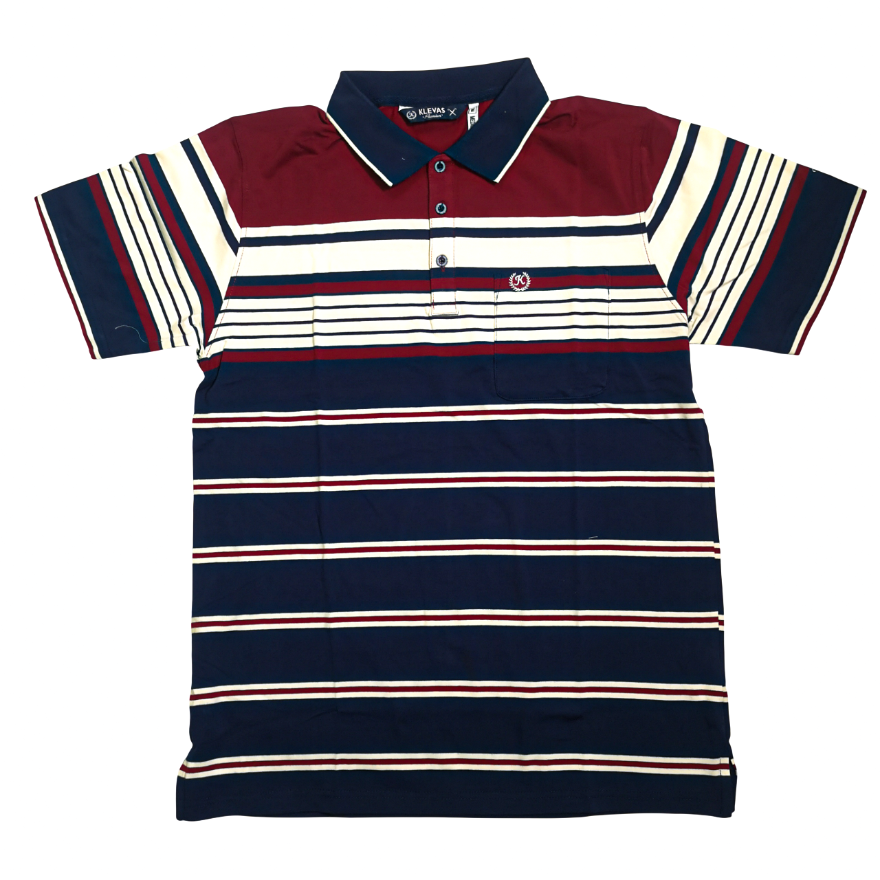 K7 KLEVAS Navy/Red/White Stripe SS Golfer