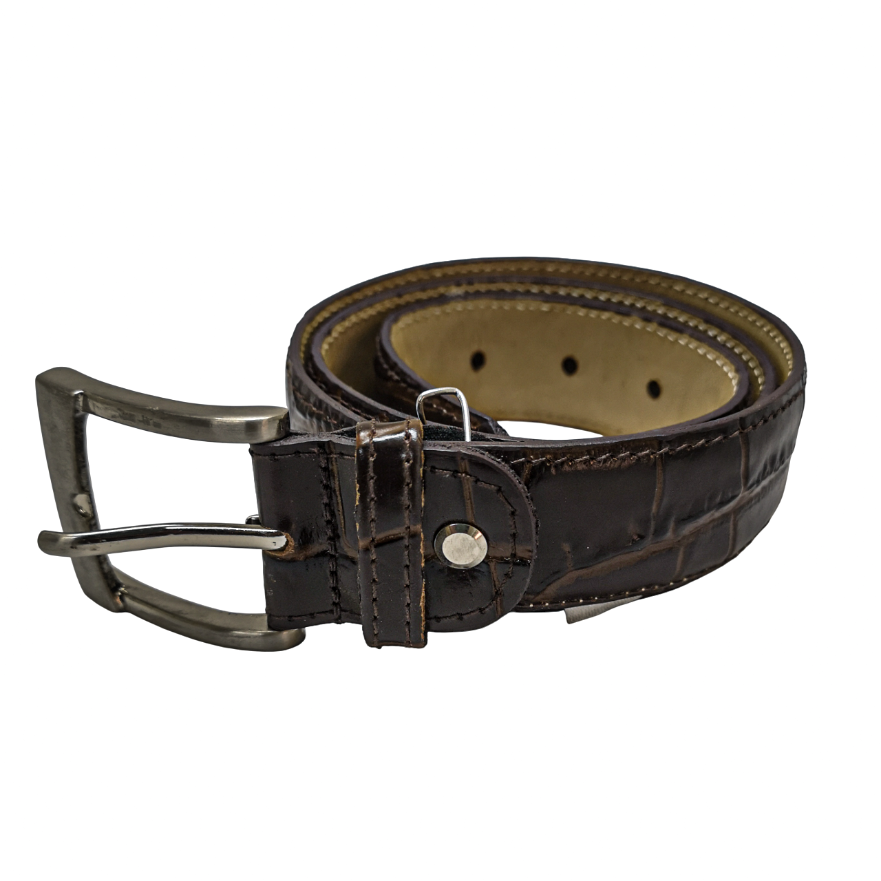 Saddler Brown Crocodile Leather Belt